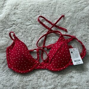 NWT Ardene Red Polka Dot Bikini Top